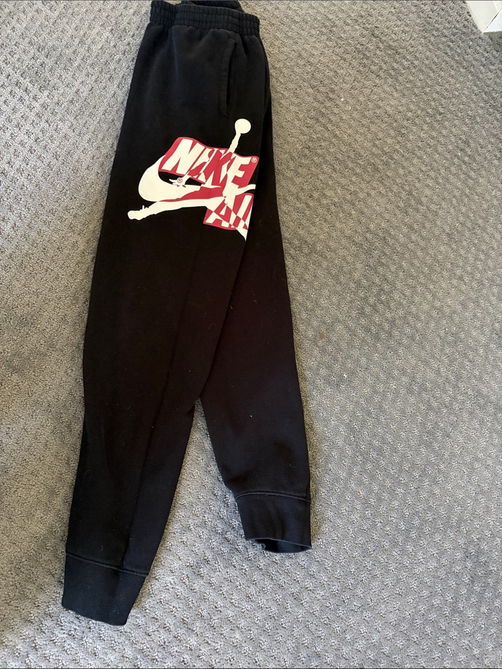 Nike Kids Black Sweatpants with Red & White Jumpman Graphic